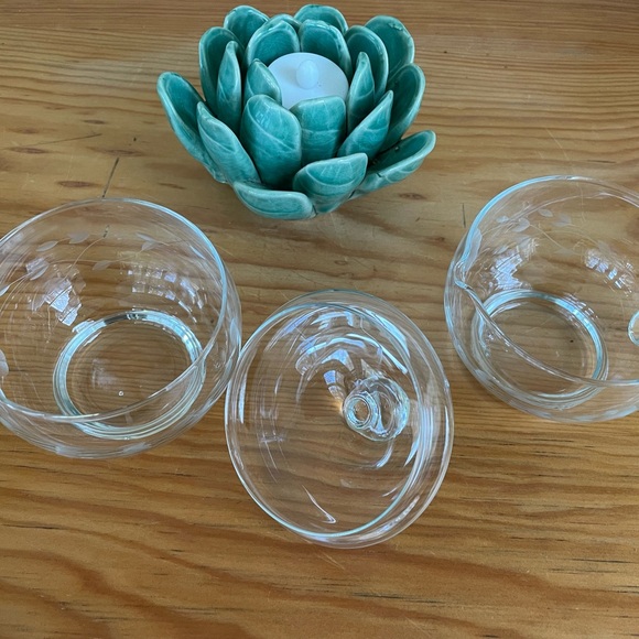 VINTAGE 3 PC PRINCESS HOUSE CRYSTAL HERITAGE CREAMER & LIDDED SUGAR BOWL - Picture 4 of 5